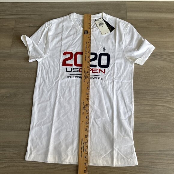 Polo Ralph Lauren 2020 US Open Ballperson Tryouts Men's White Sm Shirt Pony NWT - Picture 7 of 10
